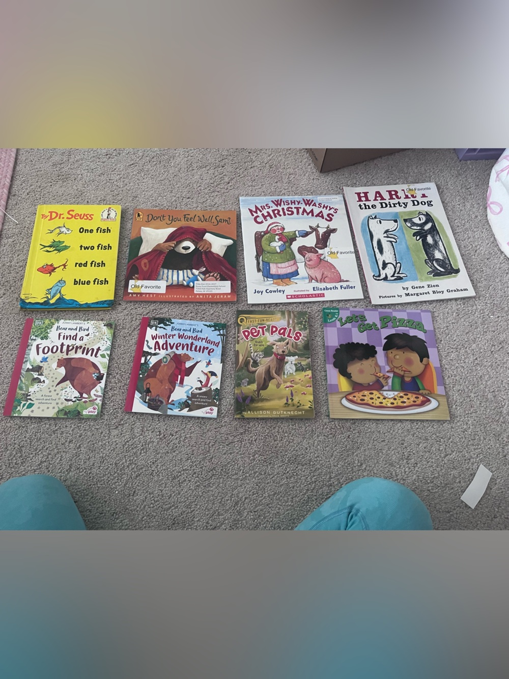 Children's Picture Book Lot - Colorful Covers (Yellow, Red, Green, White)